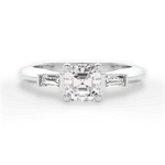 Emily Asscher Cut Lab Grown Diamond Platinum Engagement Ring