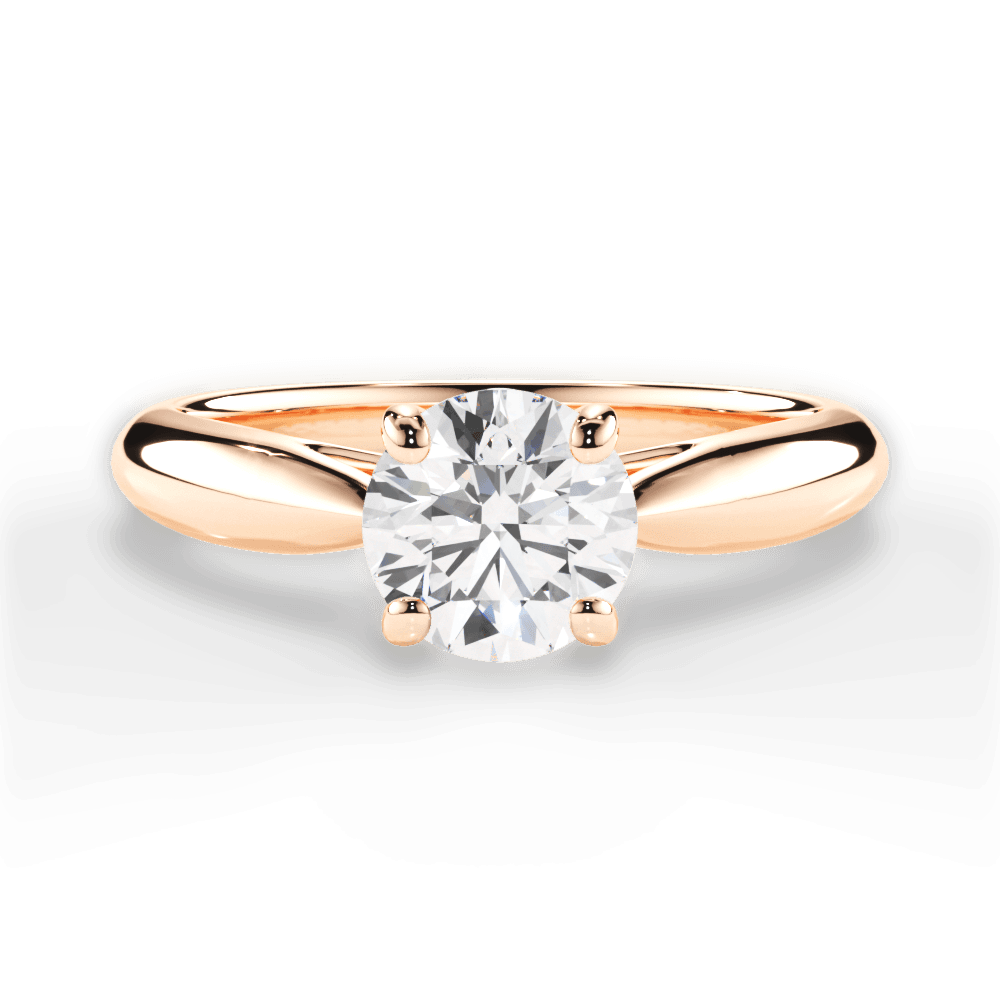 Colleen Round Cut Lab Grown Diamond 18Kt Rose Gold Engagement Ring