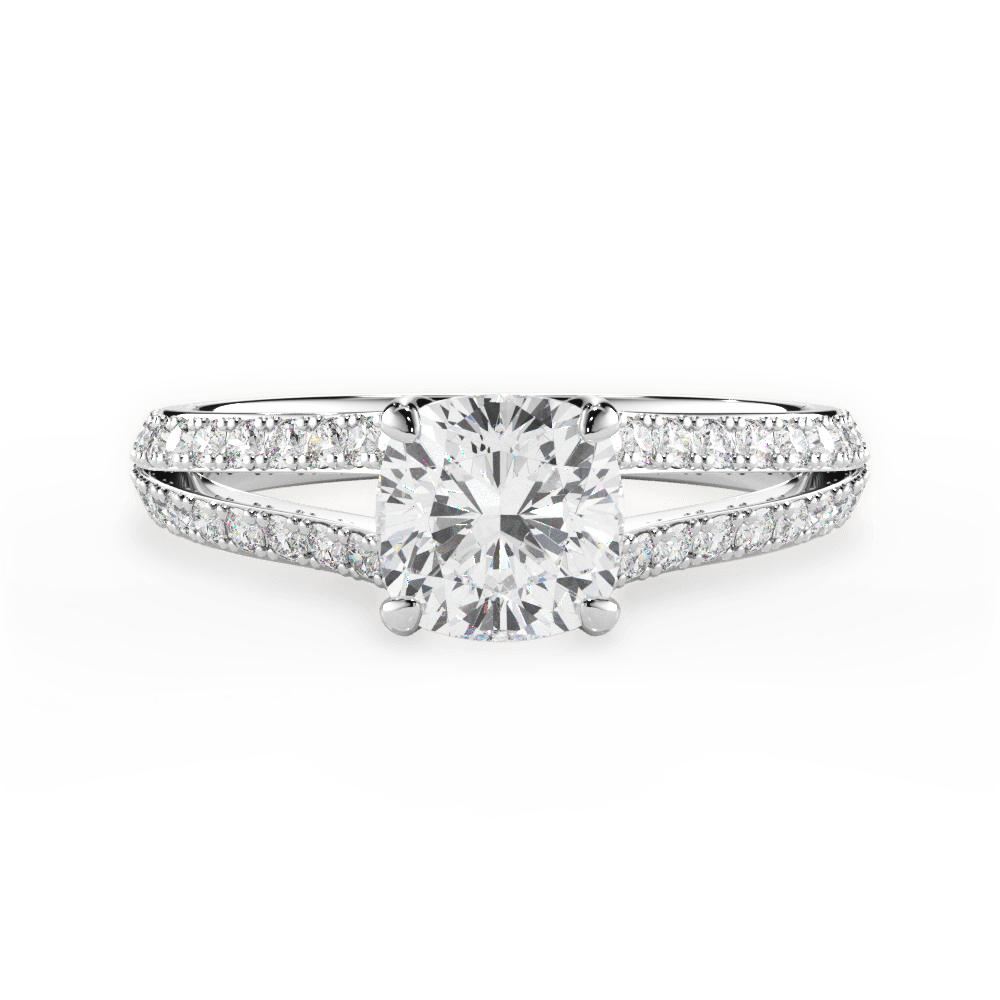 Kendra Cushion Cut Lab Grown Diamond Platinum Engagement Ring