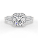 Lillian Cushion Cut Lab Grown Diamond Platinum Engagement Ring