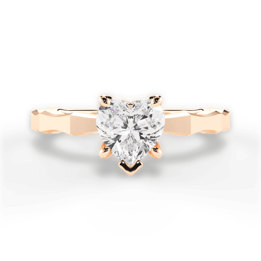 Aaliyah Heart Cut Lab Grown Diamond 18Kt Rose Gold Engagement Ring