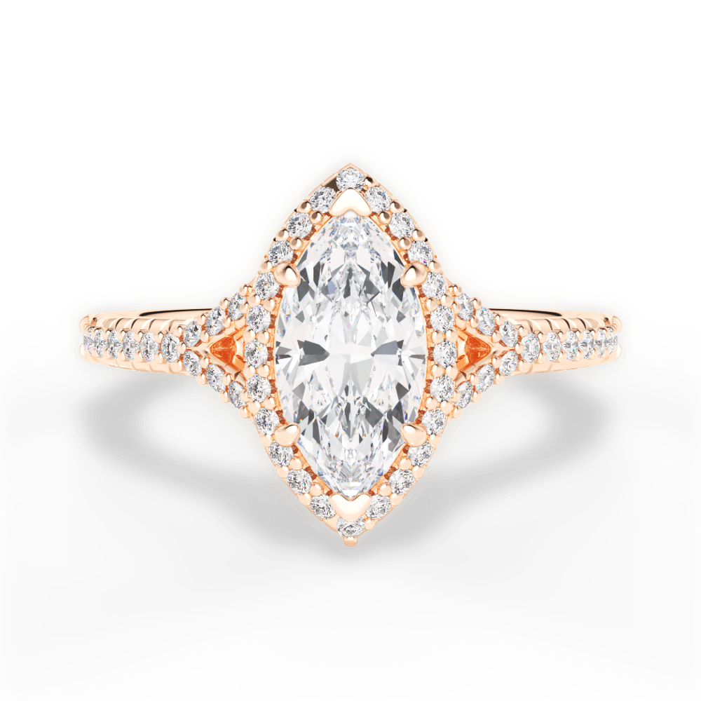 Judy Marquise Cut Lab Grown Diamond 18Kt Rose Gold Engagement Ring