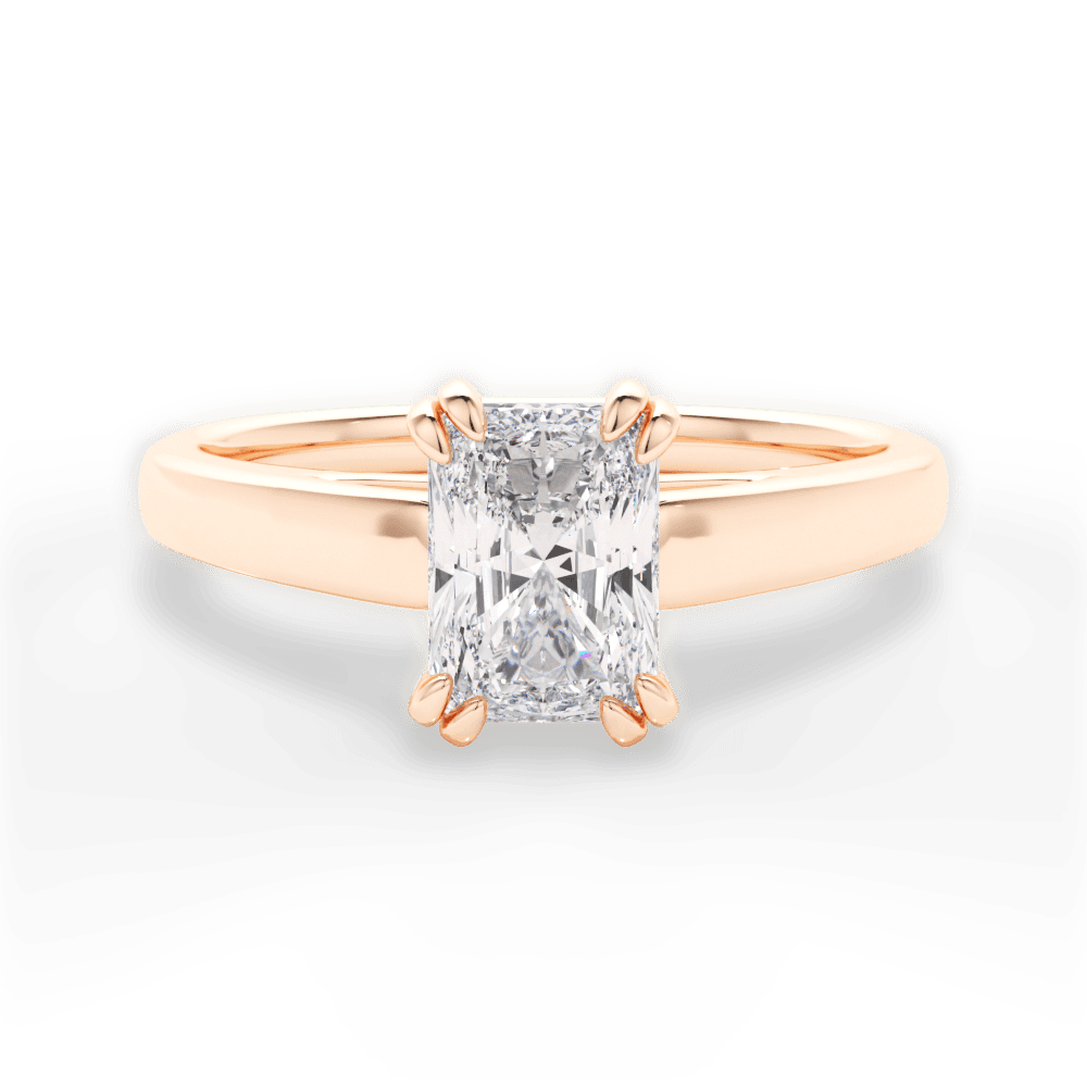 Courtney Radiant Cut Lab Grown Diamond 18Kt Rose Gold Engagement Ring