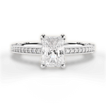 Donna Radiant Cut Lab Grown Diamond Platinum Engagement Ring