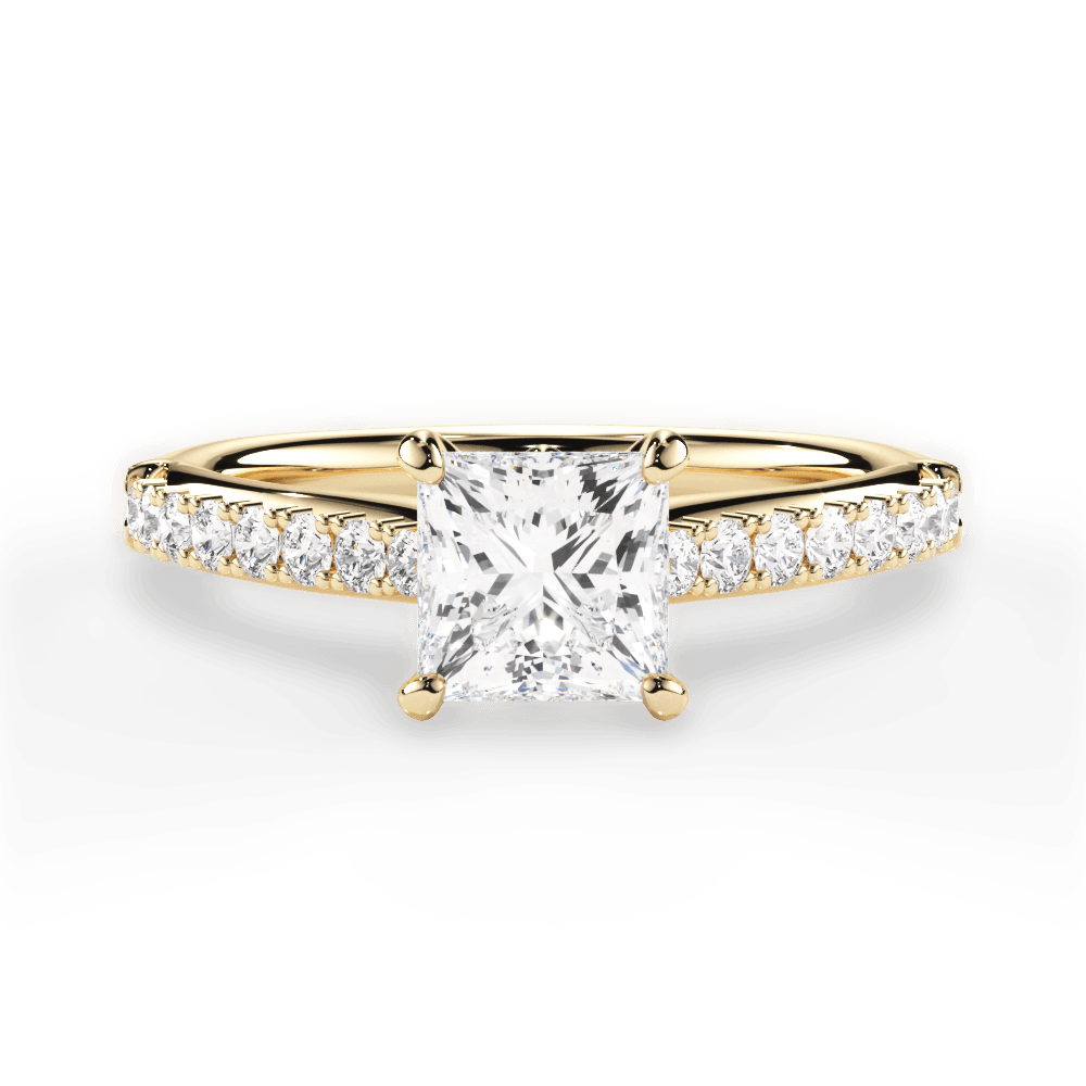 Elizabeth Princess Cut Lab Grown Diamond 18Kt Yellow Gold Engagement Ring