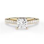 Elizabeth Princess Cut Lab Grown Diamond 18Kt Yellow Gold Engagement Ring