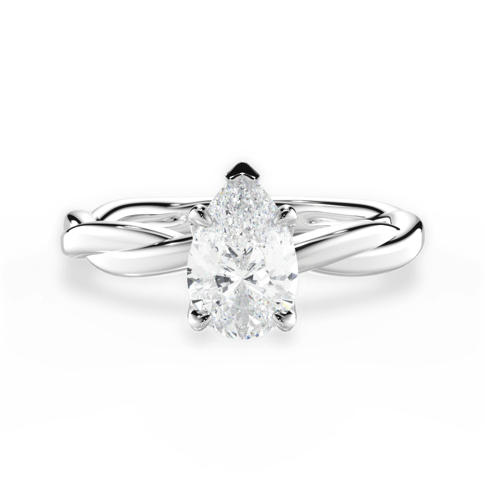 Bianca Pear Cut Lab Grown Diamond 18Kt White Gold Engagement Ring