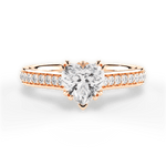 Deborah Heart Cut Lab Grown Diamond 18Kt Rose Gold Engagement Ring