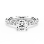 Kira Round Cut Lab Grown Diamond 14Kt White Gold Engagement Ring