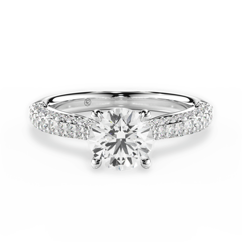 Kira Round Cut Lab Grown Diamond 18Kt White Gold Engagement Ring