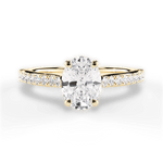 Frances Oval Cut Lab Grown Diamond 18Kt Yellow Gold Engagement Ring