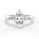Emily Marquise Cut Lab Grown Diamond 14Kt White Gold Engagement Ring