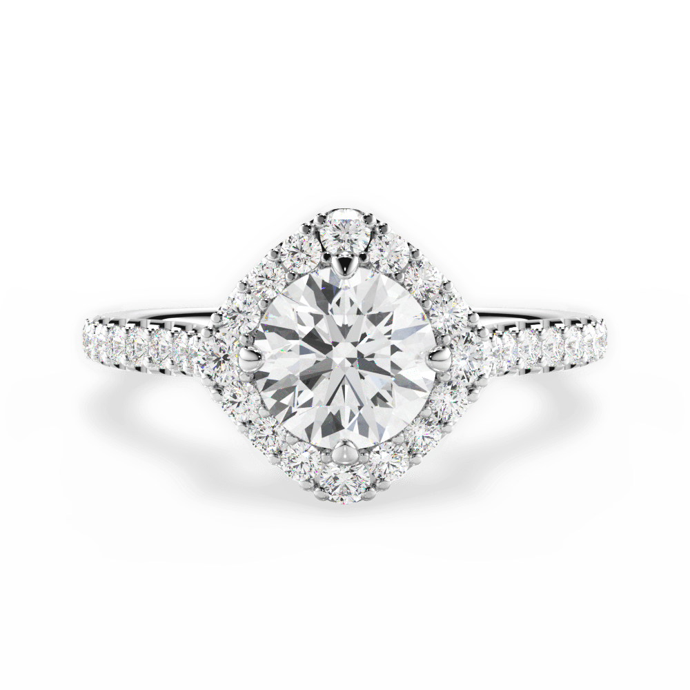 Jackie Round Cut Lab Grown Diamond Platinum Engagement Ring