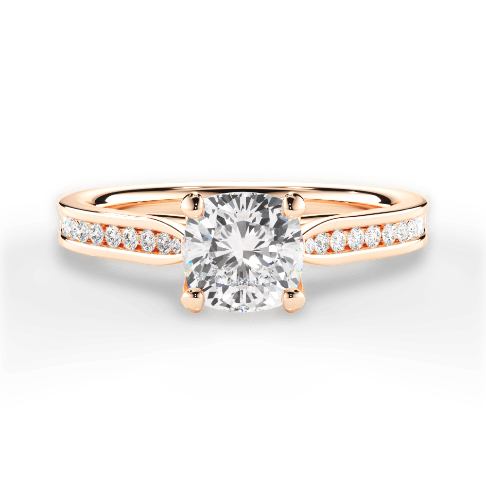 Elena Cushion Cut Lab Grown Diamond 18Kt Rose Gold Engagement Ring