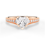 Leslie Heart Cut Lab Grown Diamond 18Kt Rose Gold Engagement Ring