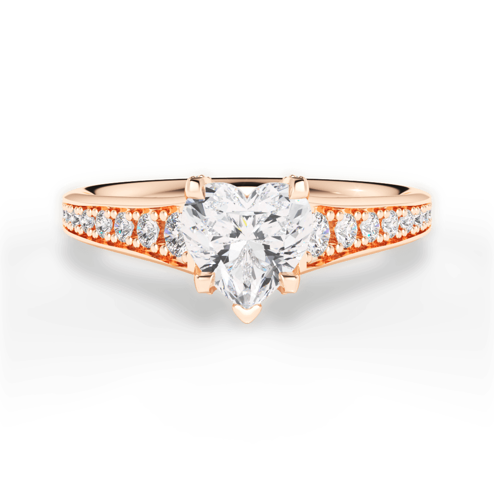 Leslie Heart Cut Lab Grown Diamond 18Kt Rose Gold Engagement Ring