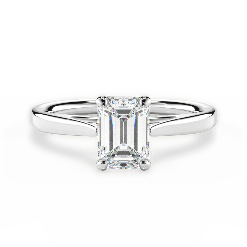 Angie Emerald Cut Lab Grown Diamond Platinum Engagement Ring