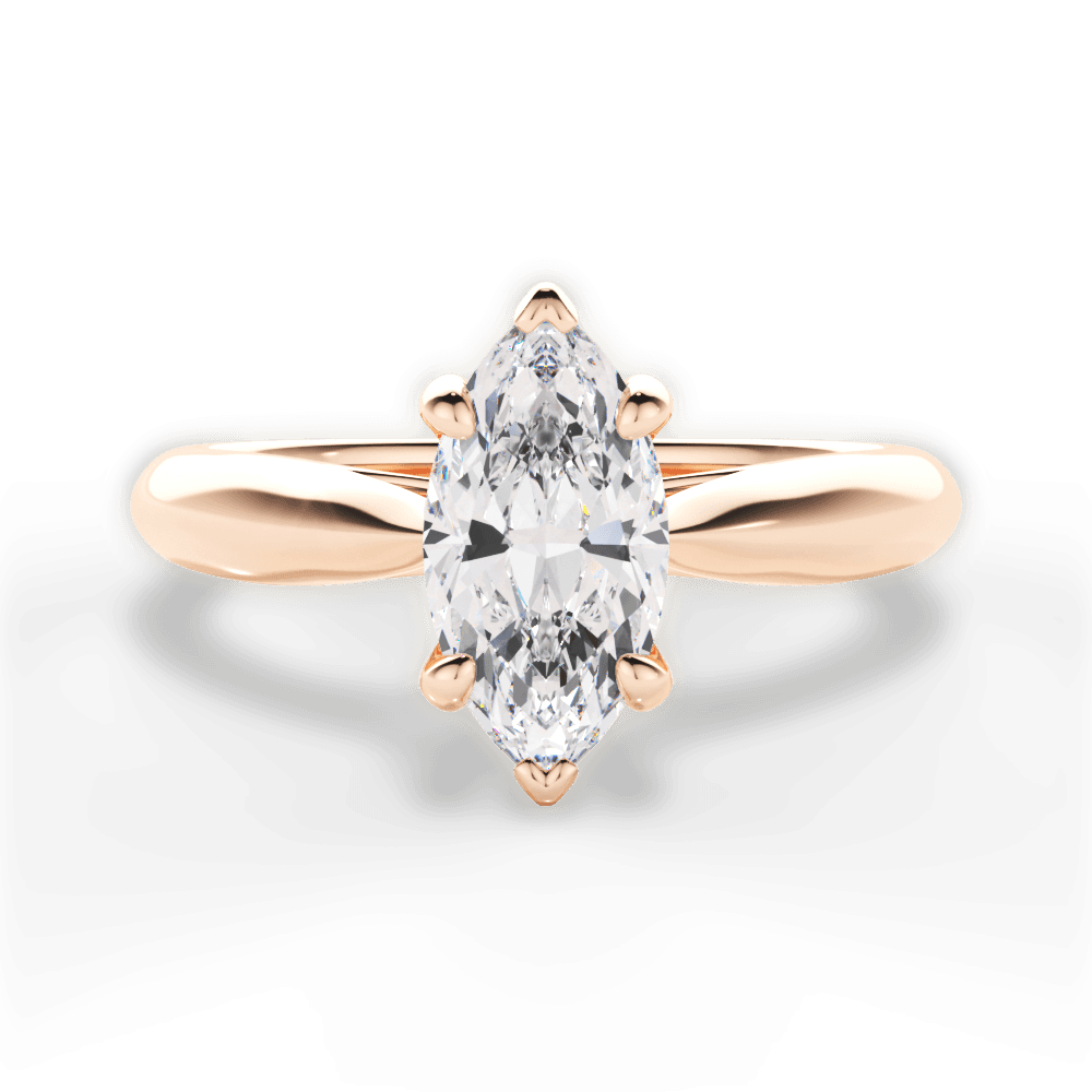 Dolores Marquise Cut Lab Grown Diamond 18Kt Rose Gold Engagement Ring