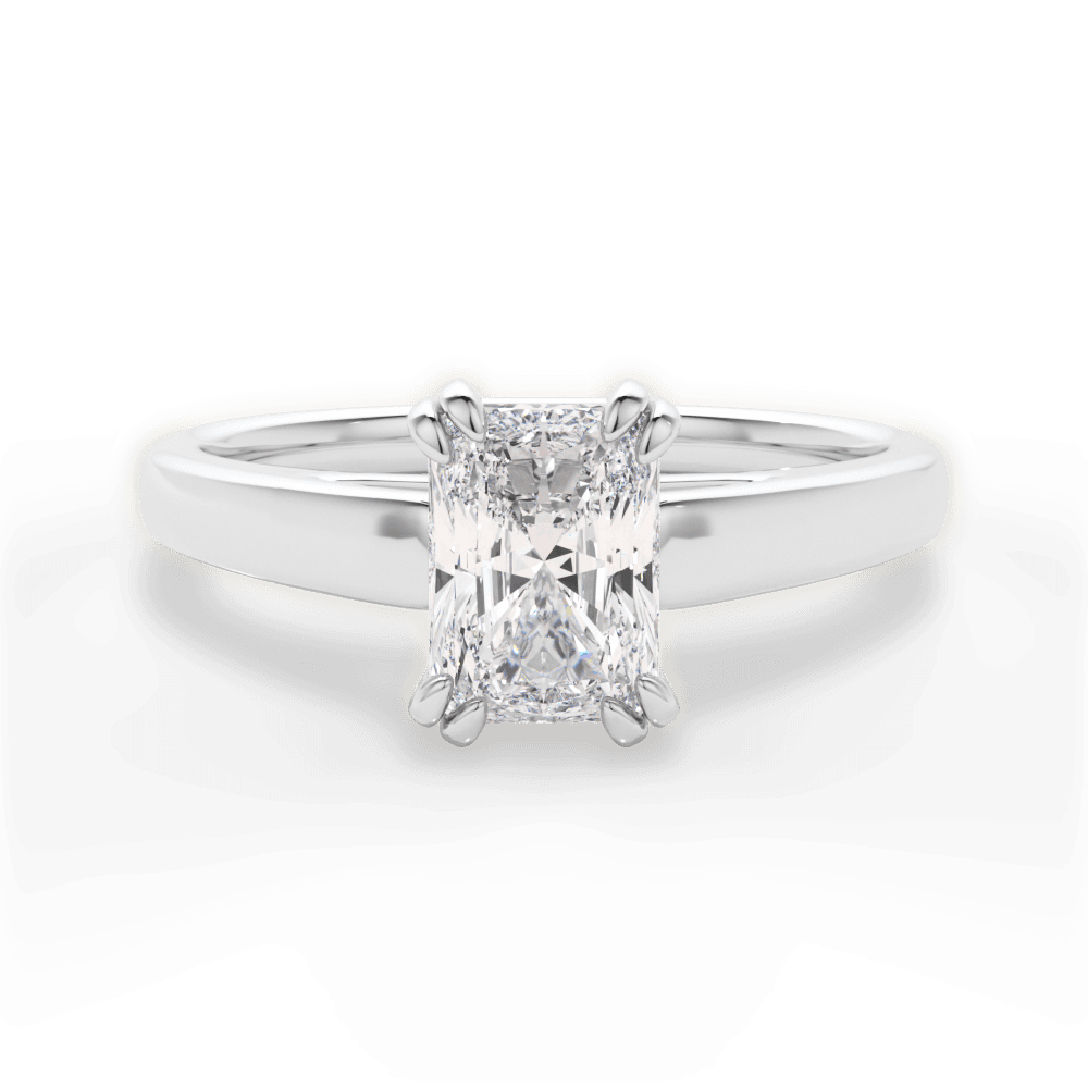 Anna Radiant Cut Lab Grown Diamond Platinum Engagement Ring