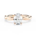 Bianca Oval Cut Lab Grown Diamond 18Kt Rose Gold Engagement Ring