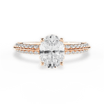 Gail Oval Cut Lab Grown Diamond 18Kt Rose Gold Engagement Ring