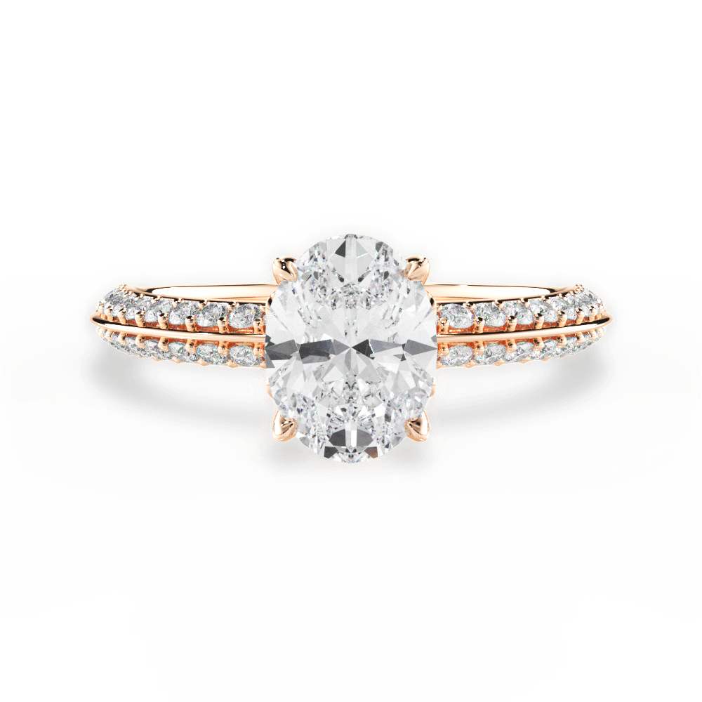 Gail Oval Cut Lab Grown Diamond 18Kt Rose Gold Engagement Ring