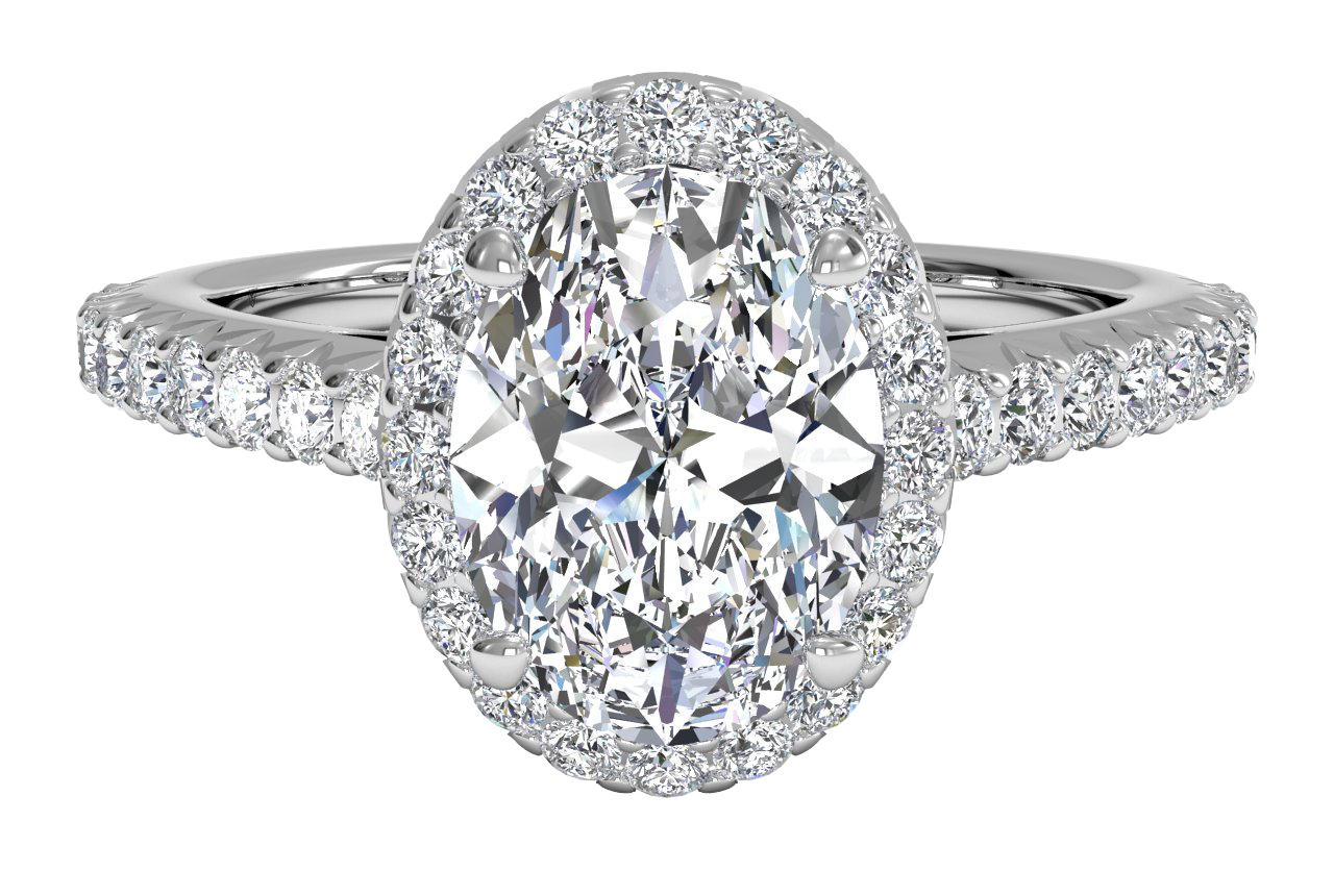 Kathleen Oval Cut Lab Grown Diamond 14Kt White Gold Engagement Ring