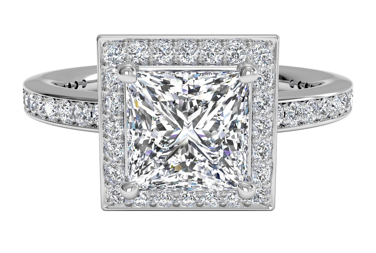 Karen Princess Cut Lab Grown Diamond 18Kt White Gold Engagement Ring