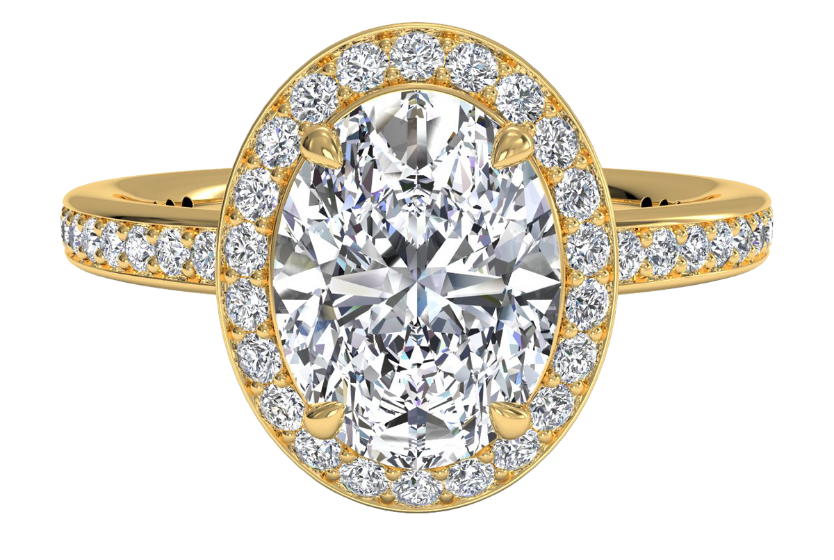 Karen Oval Cut Lab Grown Diamond 18Kt Yellow Gold Engagement Ring