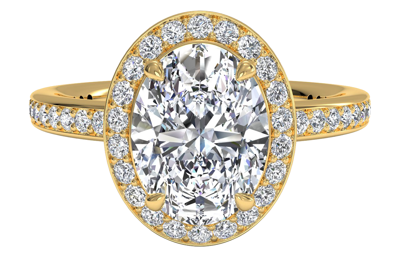 Karen Oval Cut Lab Grown Diamond 18Kt Yellow Gold Engagement Ring