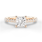 Dana Princess Cut Lab Grown Diamond 18Kt Rose Gold Engagement Ring