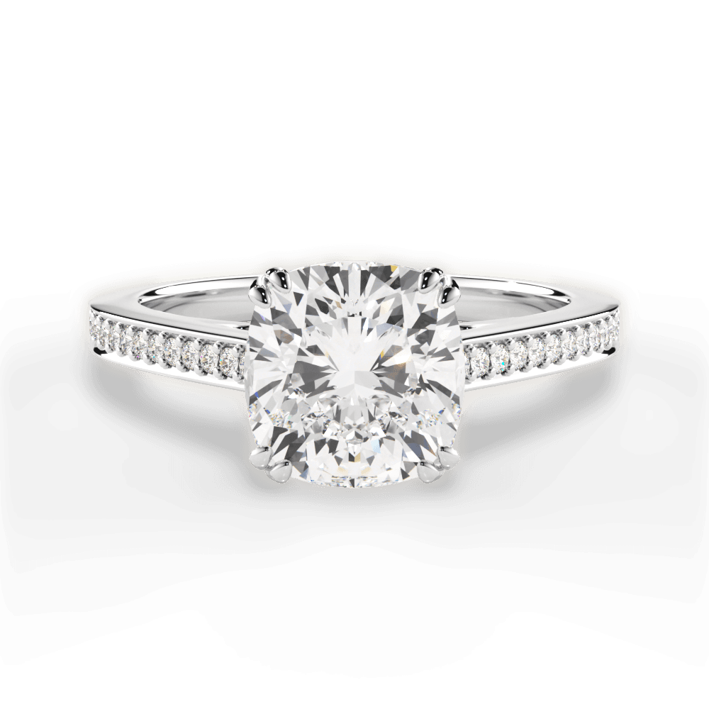 Denise Cushion Cut Lab Grown Diamond 18Kt White Gold Engagement Ring