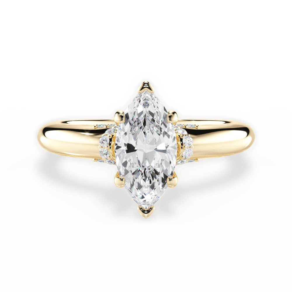 Florence Marquise Cut Lab Grown Diamond 18Kt Yellow Gold Engagement Ring