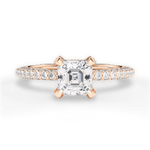 Madeline Asscher Cut Lab Grown Diamond 18Kt Rose Gold Engagement Ring
