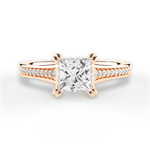 Delia Princess Cut Lab Grown Diamond 18Kt Rose Gold Engagement Ring