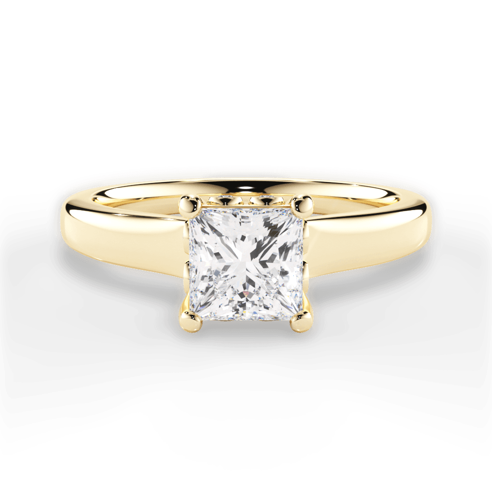 Carol Princess Cut Lab Grown Diamond 18Kt Yellow Gold Engagement Ring