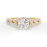Justine Princess Cut Lab Grown Diamond 18Kt Yellow Gold Engagement Ring