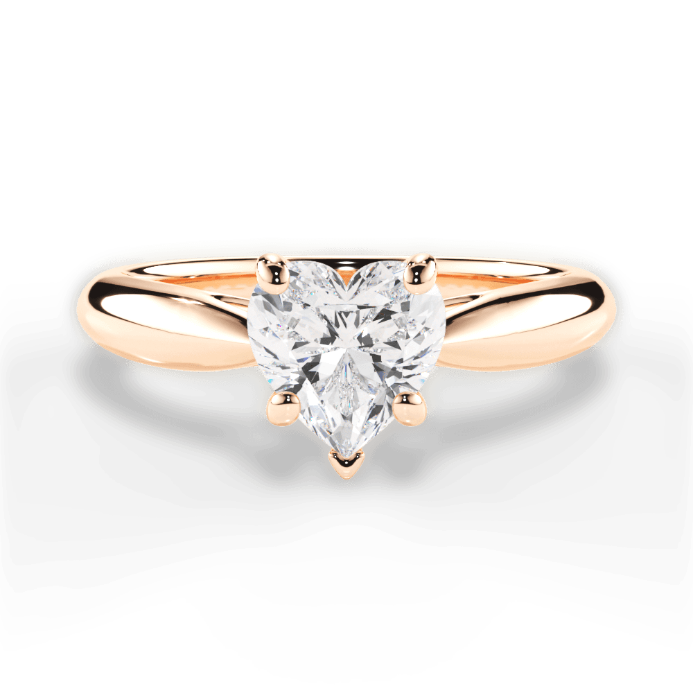Colleen Heart Cut Lab Grown Diamond 18Kt Rose Gold Engagement Ring