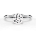 Brenda Round Cut Lab Grown Diamond 14Kt White Gold Engagement Ring