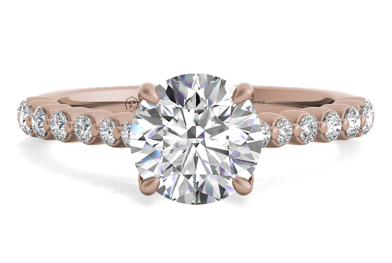 Dana Round Cut Lab Grown Diamond 18Kt Rose Gold Engagement Ring