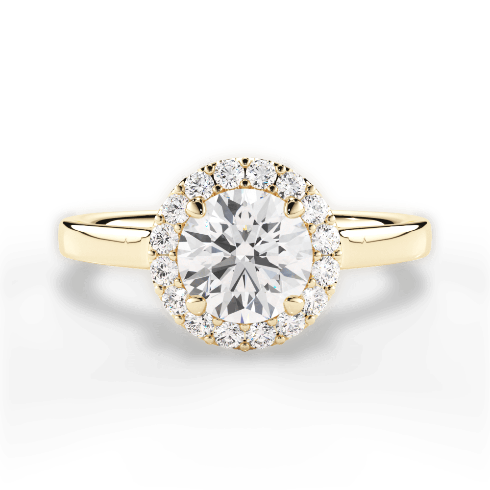 Fiona Round Cut Lab Grown Diamond 18Kt Yellow Gold Engagement Ring