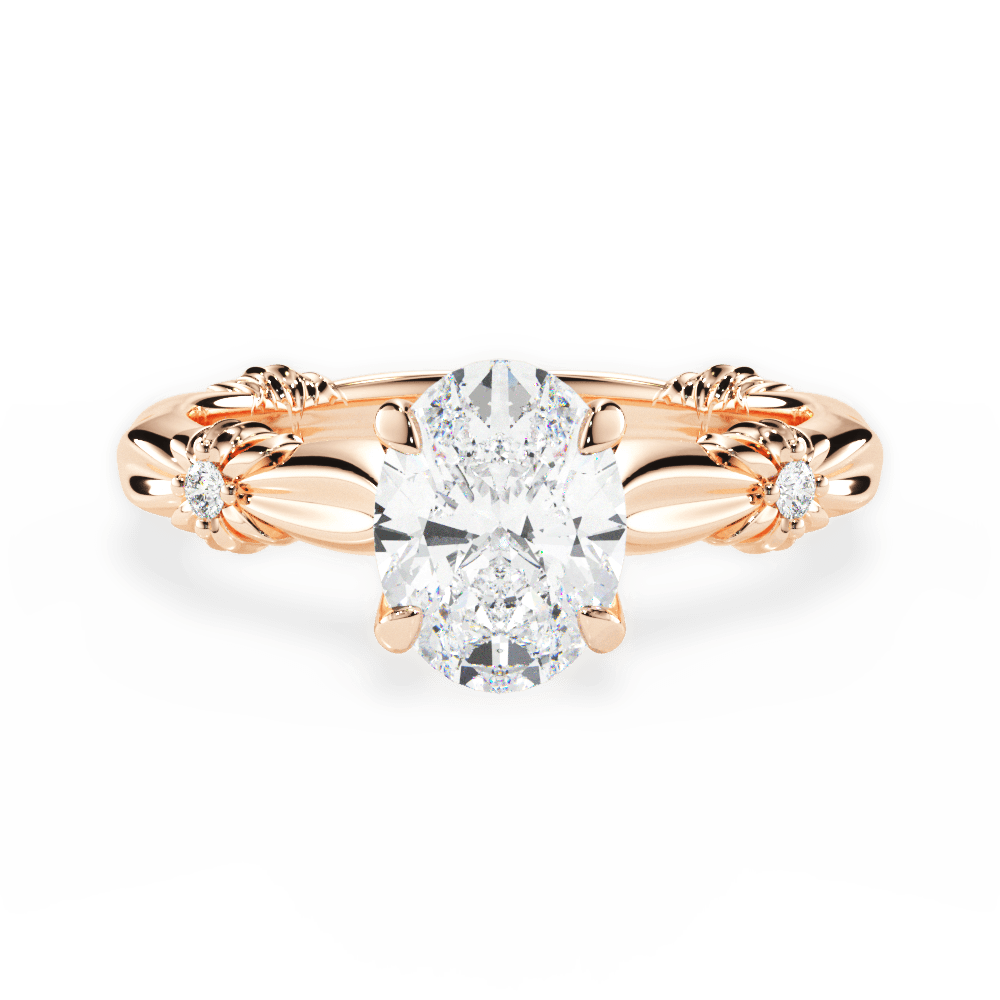 Claire Oval Cut Lab Grown Diamond 18Kt Rose Gold Engagement Ring