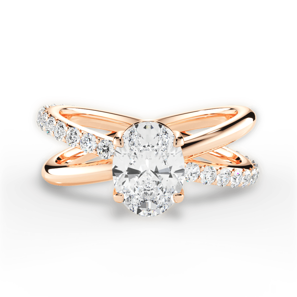 Jennifer Oval Cut Lab Grown Diamond 18Kt Rose Gold Engagement Ring