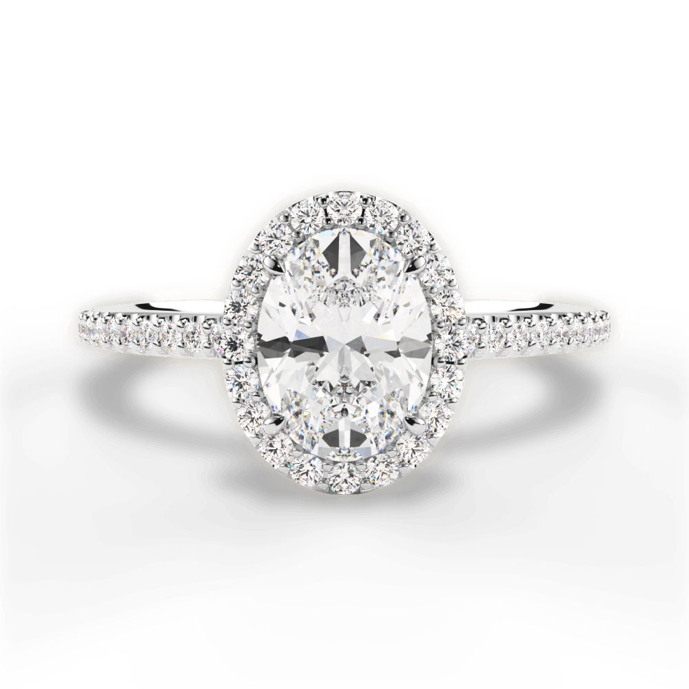 Joanne Oval Cut Lab Grown Diamond 18Kt White Gold Engagement Ring