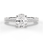 Donna Oval Cut Lab Grown Diamond Platinum Engagement Ring