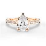 Denise Pear Cut Lab Grown Diamond 18Kt Rose Gold Engagement Ring