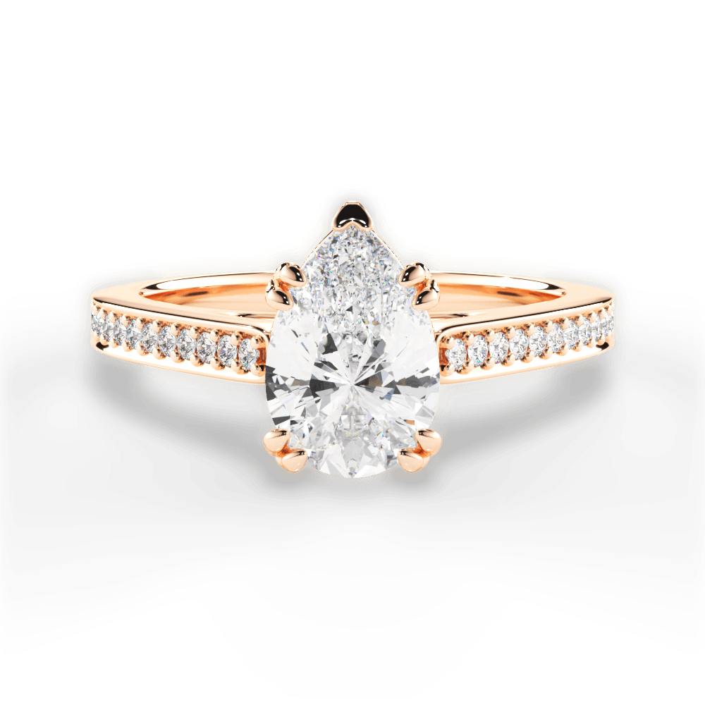 Denise Pear Cut Lab Grown Diamond 18Kt Rose Gold Engagement Ring