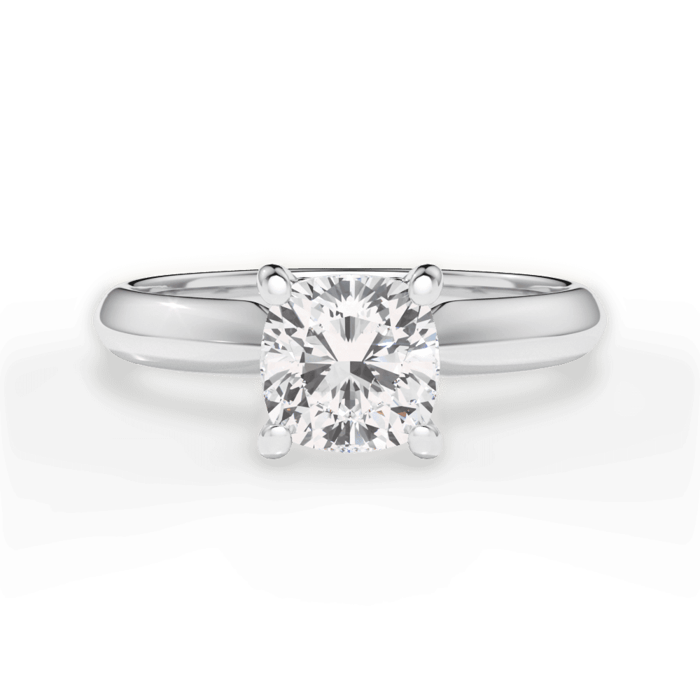 Aria Cushion Cut Lab Grown Diamond 18Kt White Gold Engagement Ring