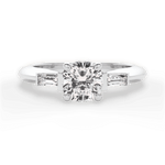 Emily Cushion Cut Lab Grown Diamond Platinum Engagement Ring