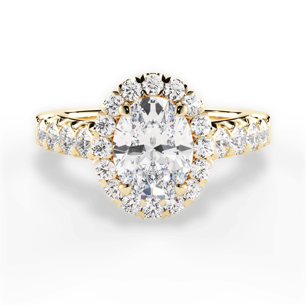 Lacey Oval Cut Lab Grown Diamond 18Kt Yellow Gold Engagement Ring
